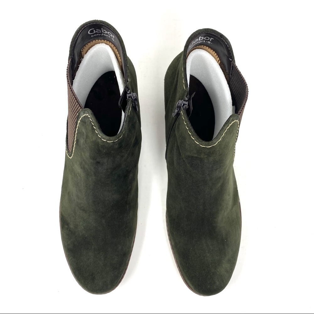 Gabor Lilia Heeled Chelsea Boots Bottle Green - Picture 4 of 9